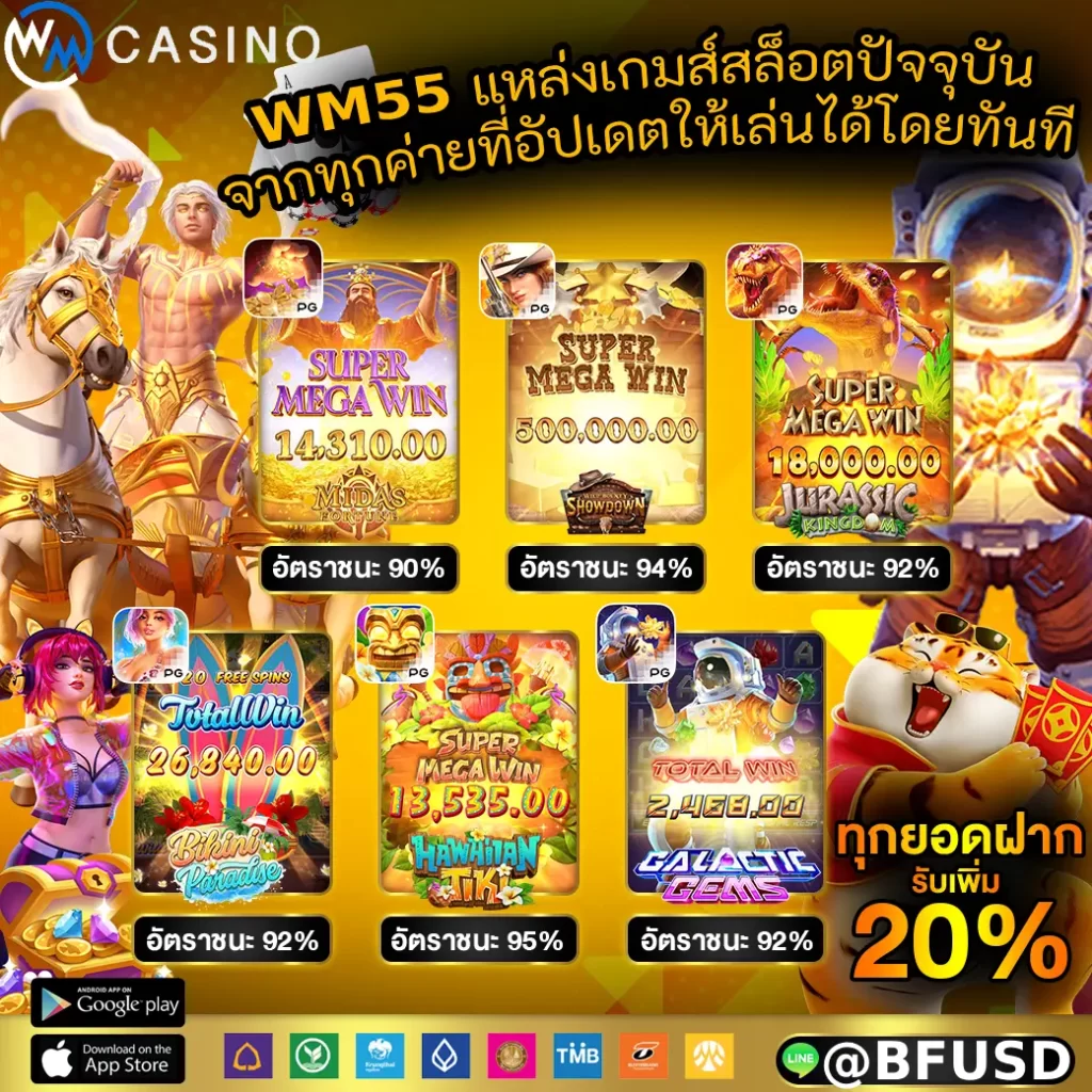 WM55 แหล่งเกมส์สล็อตปัจจุบันจากทุกค่ายที่อัปเดตให้เล่นได้ในทันที