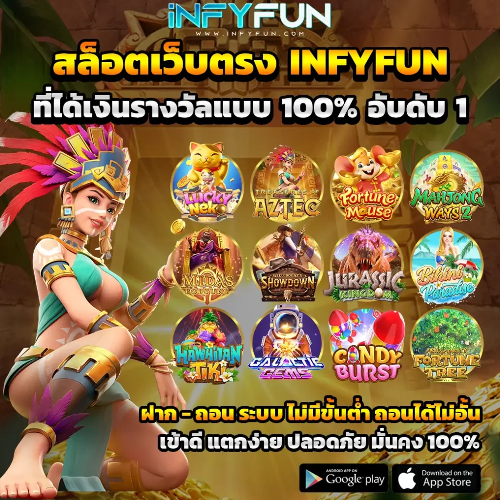 สล็อตเว็บตรง Infyfun ที่มอบเงินรางวัลแบบ 100% อันดับ 1